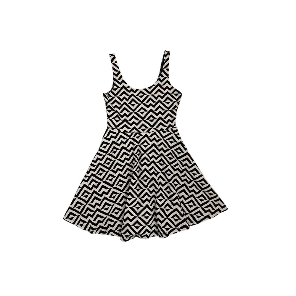 Victoria Secret PINK Chevron Black Mini Skate Punk Babydoll Rocker Mini Dress XS